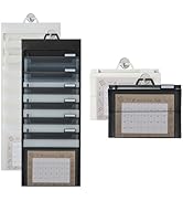 2 Piece Expanding Wall Accordion File Folder, A4 File Wallet Bag with Hanging 6 Transparent Pocke...