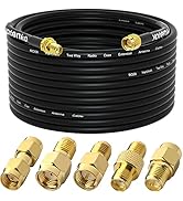 YOTENKO SMA Extension Cable 50ft + 5pcs SMA RF Coax Connector Kit,SMA Male to SMA Female RG58 Coa...