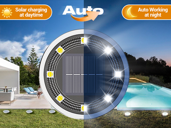 disc solar lights outdoor