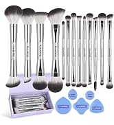 MAANGE 19 Pcs Makeup Brush Set Professional Double-Ended Makeup Brushes for Foundation Powder Con...