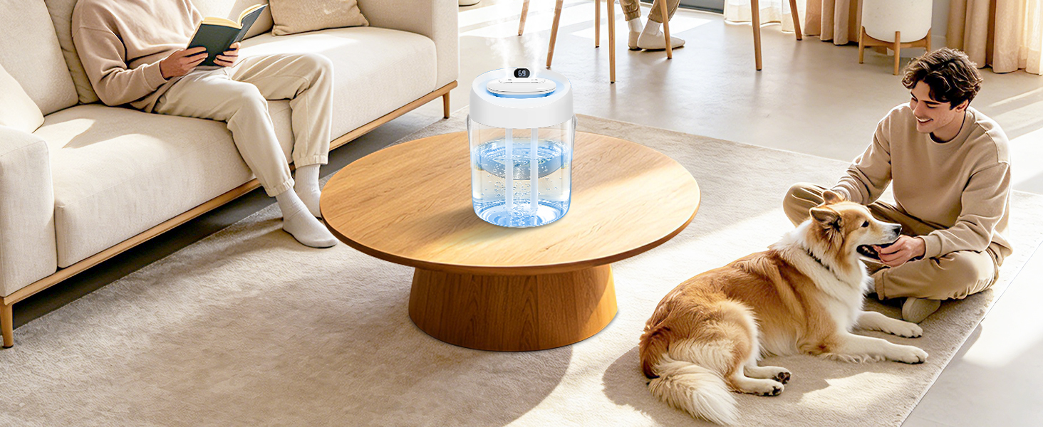 Portable Small Humidifier for Bedroom, Aroma Diffuser Personal Desktop Plant Humidifier Indoor