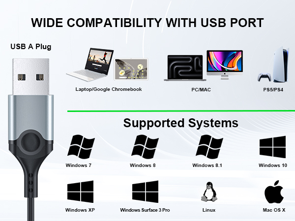 usb headphones with Microphone for PC