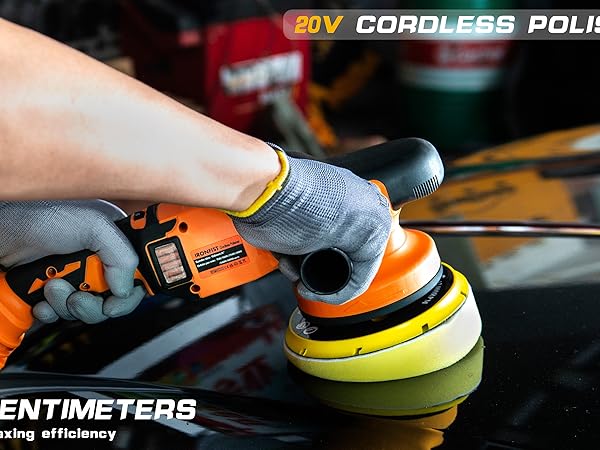 orbital car polisher random cordless waxing waxer polishing cleaning buffing tool palm 20v electric