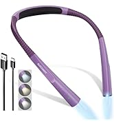 Glocusent Upgraded LED Neck Reading Light, Book Light for Reading in Bed, 30-min Timer, 3 Colors ...