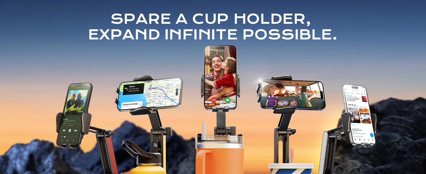cup holder phone mount for car
