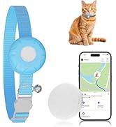 ZFSJTAG GPS Tracker for Cats, Cat Tracker Collar with Safety Elastic Buckle, Compatible with Appl...