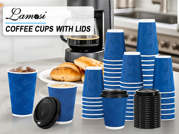 paper coffee cups with lids 12 oz hot