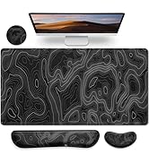Gimars 3 in1 Mouse Pad and Keyboard Wrist Rest, Large Gaming Mouse Pad & Keyboard Wrist Support f...