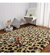 Amearea Fluffy Leopard Rug, Premium Cheetah Print Rugs, Soft Comfy Faux Fur Animal Carpet for Kid...