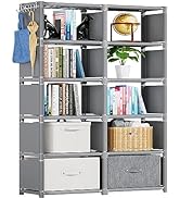 Mavivegue Book Shelf, 10 Cube Storage Organizer, DIY Bookcase, Metal Cube Bookshelf,Tall Book cas...