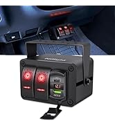 Nilight 2 Gang Rocker Switch Box 12V SPST ON Off Toggle Switch PD Type C and QC 3.0 USB Charger V...