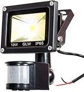 GLW 12V AC or DC LED Motion Sensor Flood Light,10W Mini IP65 Waterproof Outdoor Light,900LM,3000K...