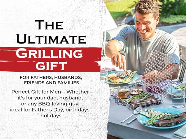 Fish, Shrimp, Vegetables, Cooking Accessories, Gifts for Dad, husband, Friends steaks