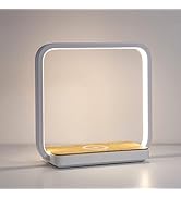 WILIT Bedside Lamp with Qi Wireless Charger, A13 Table lamp 3 Step Dimmable Touch Control Desk La...
