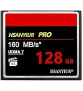 HSANYIUR 128GB UDMA Speed Up to 160MB/s,Original CF Card Camera Memory Card