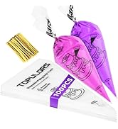TOPULORS Disposable Piping Bags 12" Height - 100 PCS Pastry Bags - Tipless Icing Piping Bags for ...