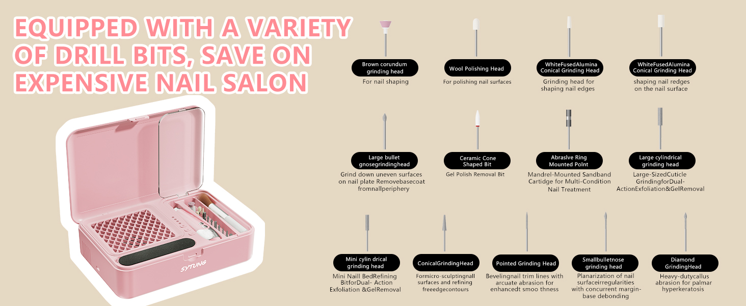 Nail Dust Collector Electric Nail Drill Kit