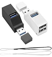 YACSEJAO 2 Pcs Mini USB 3.0 Expansion Hub, Portable 1 in 3 Out USB Splitter Multi-Port High Speed...