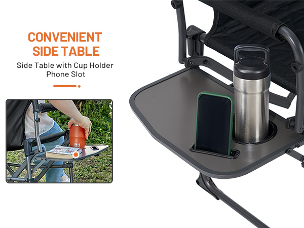 CONVENIENT SIDE TABLE Side Table with Cup Holder &amp;amp; Phone Slot