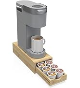 WELL WENG Bamboo Coffee Pod Drawer Organizer Compatible with K-Cups, Under Cabinet Coffee Station...