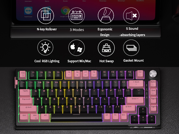 75 Percent Wireless Custom Keyboard