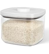 TBMax Flour Storage Container -10 Lbs / 5.28 Qt Rice Container with Pop Up Lid &amp; Measuring Scoop ...