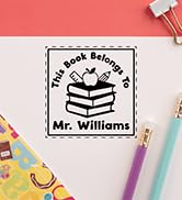 Personalized Teacher Book Stamps