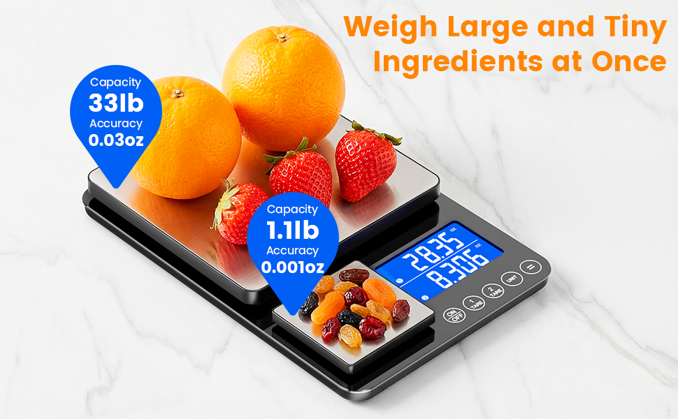 Weight Large and Tiny Ingredients at Once