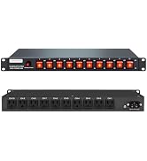1U PDU Horizontal Rackmount Power Strip - Surge Protector 10 NEMA 5-15R Outlet 100V-240V/15A 1800...