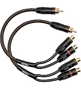 Install Link RCA Audio Cable for Subwoofer or Stereo Cable, Y Adapter 1-Male to 2-Female Splitter...