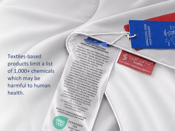 Testiles-based products limit a list of 1000+ chemicals which may be harmful to human health