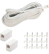 LanSenSu Phone Extension Cord 33Ft, Phone Cord ,Telephone Cable with Standard RJ11Plug and 2 in-L...
