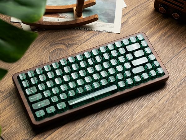 Retro 75% Keyboard with Color Multimedia Display Mechanical Gaming Keyboard, Hot Swappable