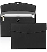 Toplive Document File Folder, Waterproof Thin PU Leather A4 Envelope Folder File Document Organiz...