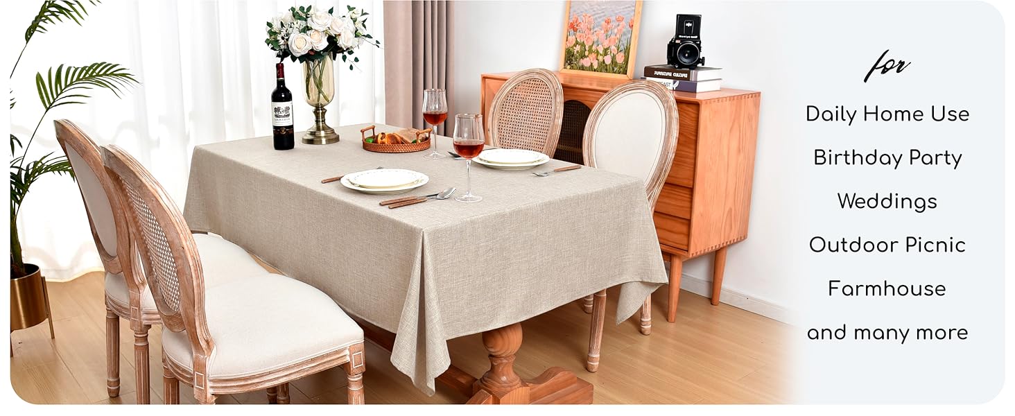 linen-textured table covers