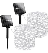 Brightever Outdoor String Lights Solar Powered, 2-Pack Total 80FT 200LED Solar Fairy Lights for O...