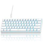 TMKB 60% Mechanical Gaming Keyboard, Red Linear Switch, LED Backlight, Anti-Ghosting, Detachable ...