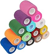 15 Pack 3 Inch x 5 Yards Self Adhesive Bandage Wrap, Non-Woven Bandage,Vet Wrap Breathable Elasti...