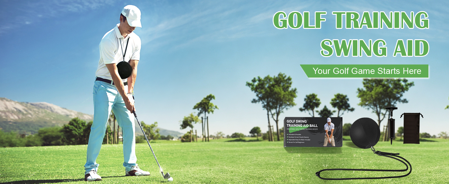 golf training ball between arms