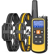 Dog Shock Collar 2 Pack, Rechargeable Dog Training Collar with Remote for Large Medium Small Dogs...