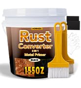 HORHIZA 2 in 1 Rust Converter &amp;amp; Metal Primer, 155 Oz Black Rust Inhibitor Paint for Metal