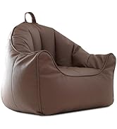 ISAENNE Kids Bean Bag Chair Cover (No Filler),Coffee Zipper Bean Bags Chair Cover,Memory Foam Fil...