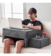 COMEHEALTHY Lap Desk Pillow for Laptop, Gaming Pillow for Lap, Soft Arm Rest Pillow with Coaster,...