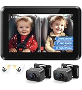 Itomoro Baby Car Mirror, HD Dual Channel with 2 IR Night Vision Camera, Easy 5 Min Installation f...