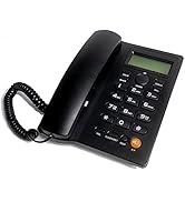 Desktop Telephone with Display Screen, Fixed Telephone with LCD Brightness Adjustable, Desktop Te...