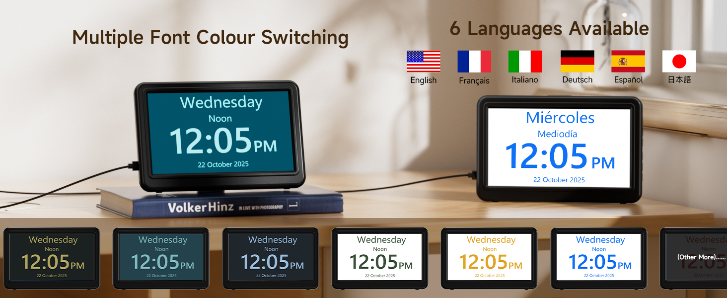 digital clock with date and day of week