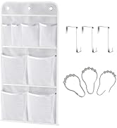 MISSLO Hanging Mesh Pockets Hold 340oz/1000ml Shampoo Shower Organizer with Over the Door Hooks