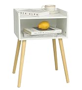 MaxSmeo White Nightstand, Small Bed Side Table for Small Spaces,Mid Century Modern Nightstand End...