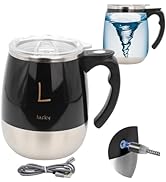 daasigwaa Rechargeable Self Stirring Mug - Magnetic Electric Auto Mixing Stainless Steel Cup for ...