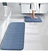 Yimobra Large Memory Foam Bathroom Mat 2 Pieces Set, Non Slip - Super Water Absorption Soft Bath ...